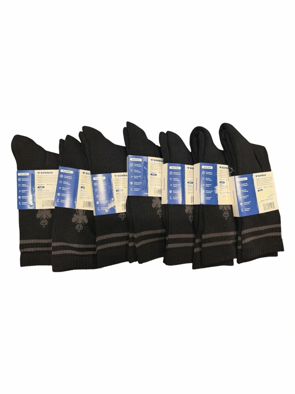 NWT Bombas Unisex Black Bee Better Crew Socks In Size Medium Set Of 6
